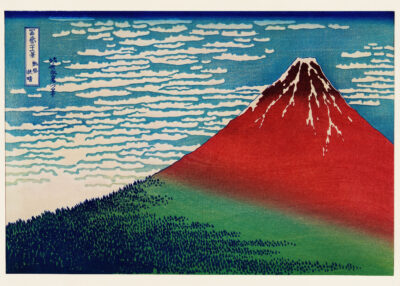 Plakat Czerwony Fuji Katsushika Hokusai japońska sztuka