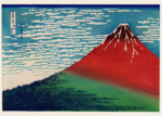 Plakat Czerwony Fuji Katsushika Hokusai japońska sztuka