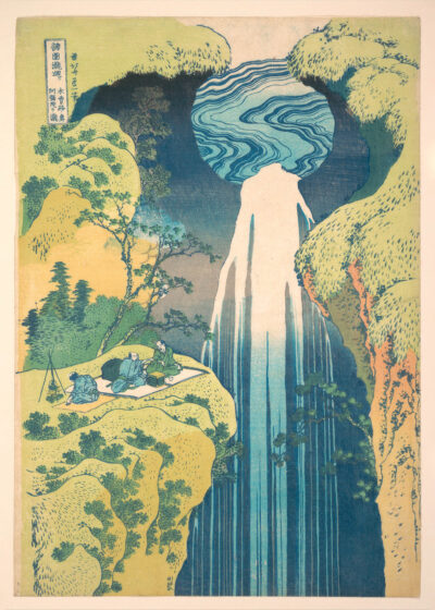 Plakat Wodospad Amida Katsushika Hokusai japoński drzeworyt