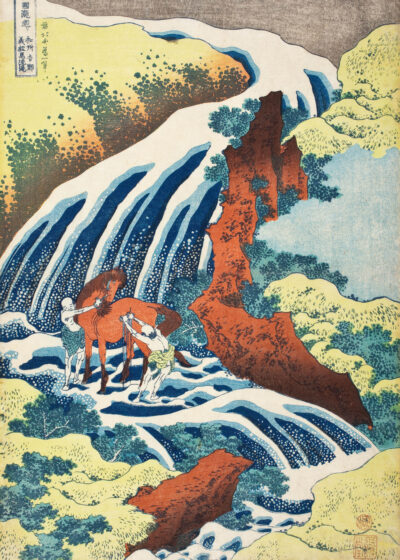Plakat Wodospad Yoshitsune Katsushika Hokusai ukiyo-e