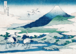 Plakat Umegawa Sagami Hokusai Fuji japońska sztuka ukiyo-e