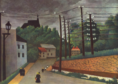 Plakat Henri Rousseau Widok na Malakoff, Hauts de Seine, pejzaż naiwny prymitywizm vintage