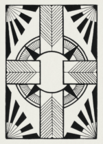 Plakat geometryczny czarno-biały krzyż z promieniami Samuel Jessurun de Mesquita