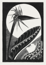 Plakat Strelicja przekwitła Samuel Jessurun de Mesquita czarno-biały drzeworyt