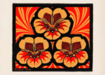 Plakat kwiaty hibiskusa Julie de Graag 1919 secesja