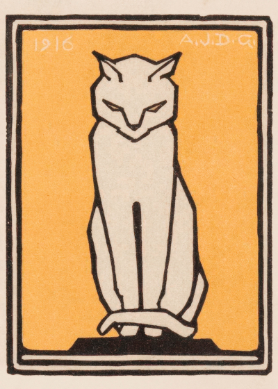 Plakat kotJulie de Graag 1916 secesja vintage art