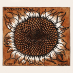 Plakat słonecznik Julie de Graag 1917 vintage botaniczny