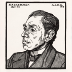 Plakat portret H.P. Bremmer Julie de Graag drzeworyt 1916
