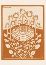 Plakat Julie de Graag kwiat róży Art Nouveau 1919