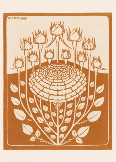 Plakat Julie de Graag kwiat róży Art Nouveau 1919