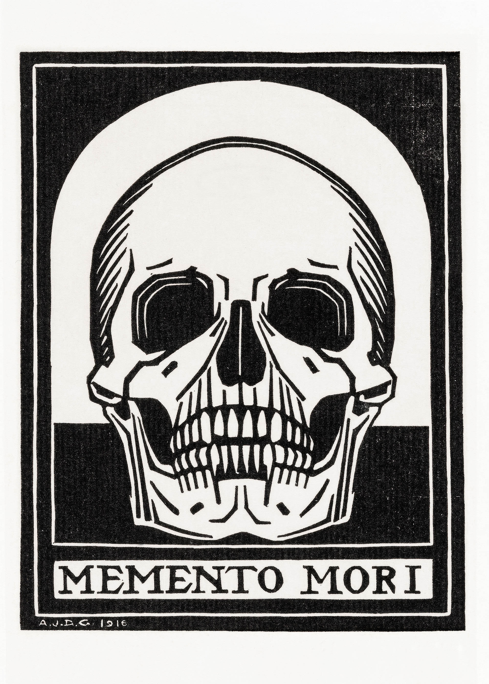 Plakat Memento Mori Julie de Graag 1916 czaszka vintage