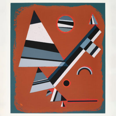 Plakat Kandinsky Gris 1931 abstrakcja geometryczna czerwień szarość