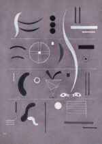 Plakat Kandinsky Cztery Części abstrakcja geometryczna szara