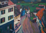 Plakat Kandinsky Plakat Widok z okna Griesbräu ekspresjonistyczny widok miasteczka