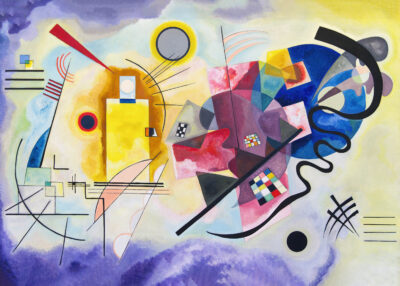 Plakat Kandinsky Żółty-czerwony-niebieski 1925 abstrakcja
