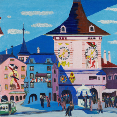 Plakat Kirchner Berno z dzwonnicą ekspresjonizm niemiecki Die Brücke XX wiek