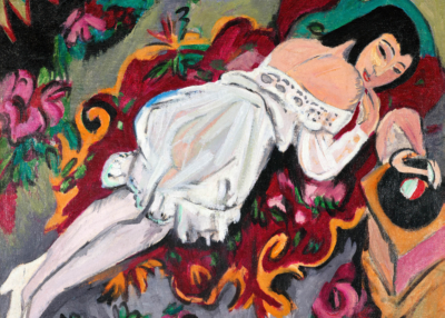 Plakat Kirchner kobieta w białej bluzce ekspresjonizm