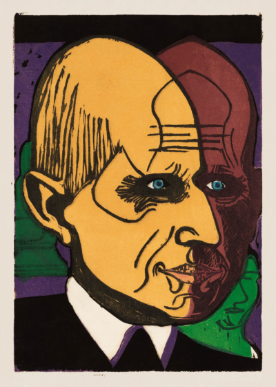 Plakat Głowa Dr. Bauera portret Ernst Ludwig Kirchner ekspresjonizm Die Brücke