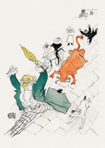 Plakat Toulouse-Lautrec vintage kabaretowy Montmartre byk