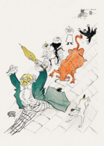 Plakat Toulouse-Lautrec vintage kabaretowy Montmartre byk