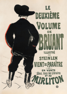 Plakat Toulouse-Lautrec Aristide Bruant sylwetka mężczyzny