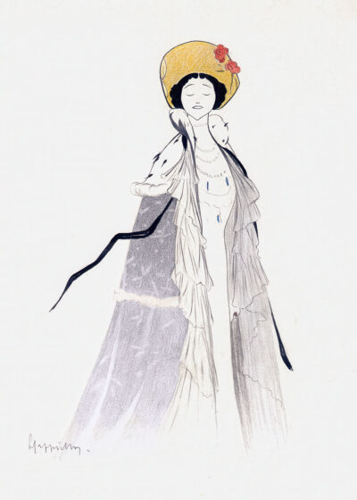 Plakat kobieta ze złotym nimbem i różami symbolizm