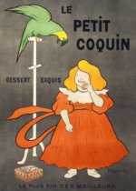 Plakat Dziewczynka z papugą Leonetto Cappiello vintage