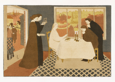 Plakat Maurice Denis Pielgrzymi z Emmaus nabista symbolista domowe wnętrze