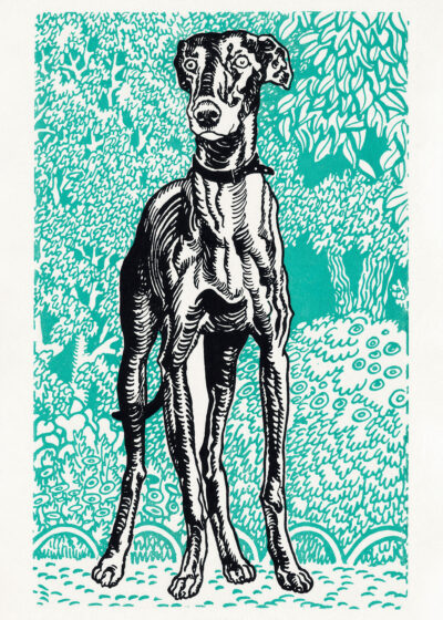 Plakat Chart Moriz Jung turkusowe tło secesja