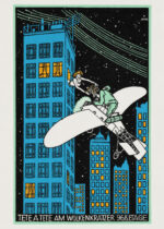 Plakat Moriz Jung randka na wieżowcu art deco vintage