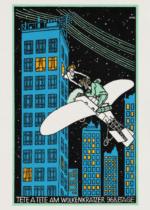 Plakat Moriz Jung randka na wieżowcu art deco vintage