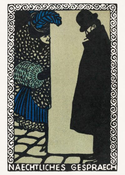 Plakat Nocna rozmowa Moritz Jung secesja orientalna