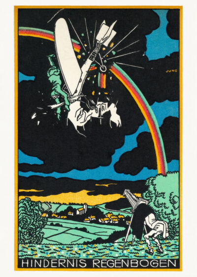 Plakat Hindernis Regenbogen tęcza Moriz Jung secesja