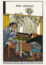Plakat Wiener Cafe Szachiści Moriz Jung secesja