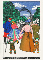 Plakat Schönbrunn am Sonntag Spacer w parku Moriz Jung secesja wiedeńska