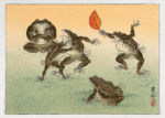 Plakat Taniec żab Ohara Koson japoński drzeworyt vintage
