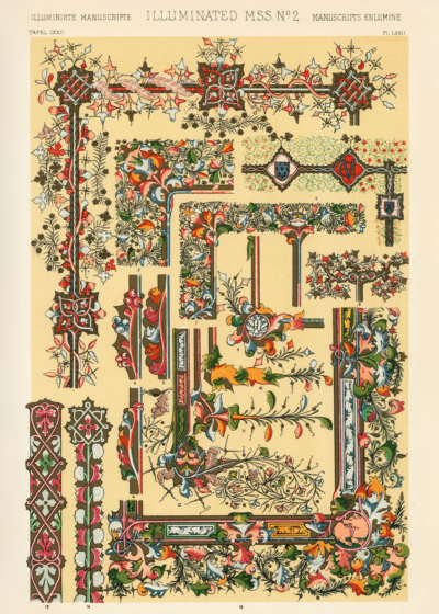 Plakat średniowieczne iluminacje Owen Jones 1856