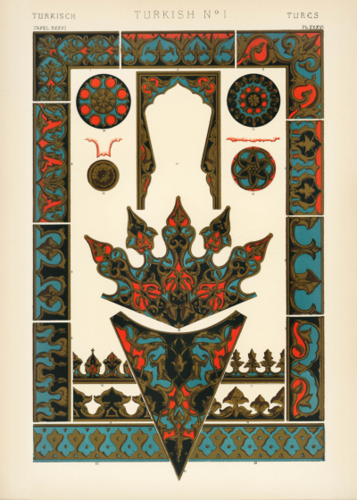 Plakat turecki ornament Owen Jones Gramatyka Ornamentu