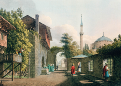 Plakat orientalna uliczka Turcja Luigi Mayer akwarela