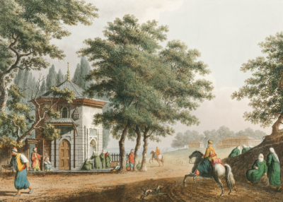 Plakat Widoki Imperium Osmańskiego Luigi Mayer fontanna