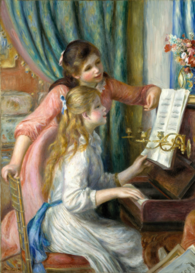 Plakat Renoir Dwoje młodych dziewcząt przy pianinie 1892 impresjonizm reprint