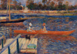 Plakat Pierre-Auguste Renoir - Sekwana w Argenteuil 1888 łodzie na rzece impresjonizm