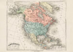 Plakat stara mapa Ameryki Północnej Atlas Universel