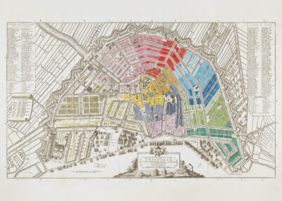 Plakat historyczna mapa Amsterdam XVII wiek fortyfikacje