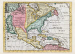 Plakat historyczna mapa Ameryki XVII wiek vintage