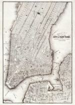 Plakat historyczna mapa Nowego Jorku XIX wiek Manhattan