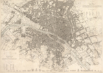 Plakat historyczna mapa Paryża XIX wiek sepia vintage