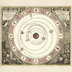Plakat barokowa mapa nieba Planisphaerium XVII wiek