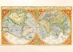 Plakat mapa świata XVI wiek Orbis Terrae Mercator