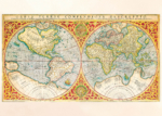 Plakat mapa świata XVI wiek Orbis Terrae Mercator